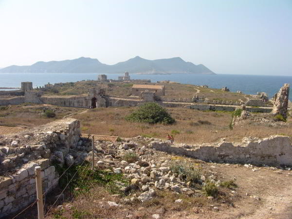 Methoni Blick vom Nordende ƒ¼ber das Kastell