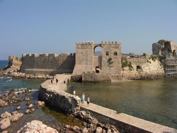 Methoni Blick vom tƒ¼rkischen Turm auf Kastell