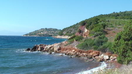 trizonia strans mit rotem sand